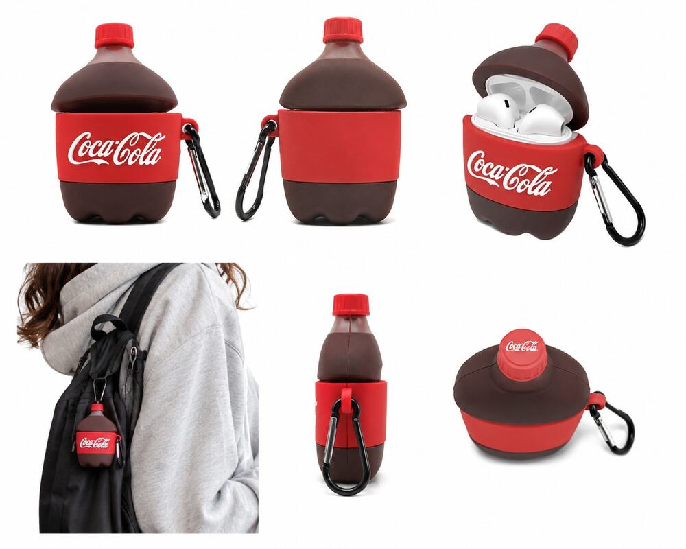 Coca-Cola Bottle Shaped Silicone Case with Carabiner